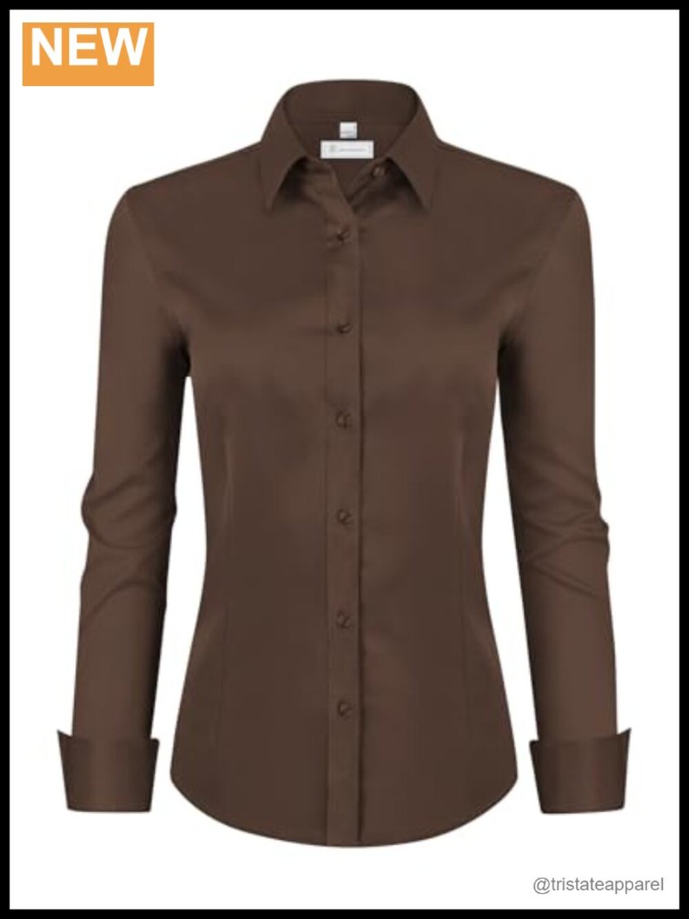 Womens Classic Fit Long Sleeve Button Down Shirt Wrinkle Free Stretch Cotton